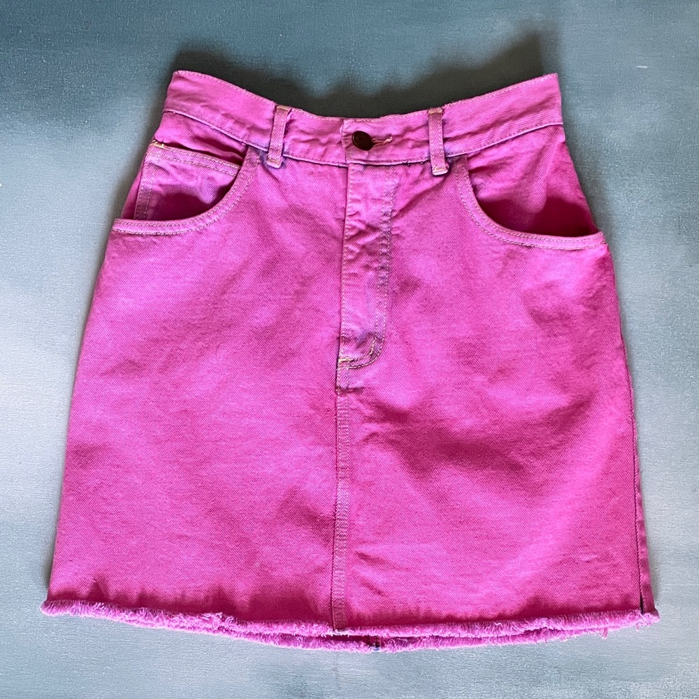 Vintage 80s Guess Pink Denim Skirt